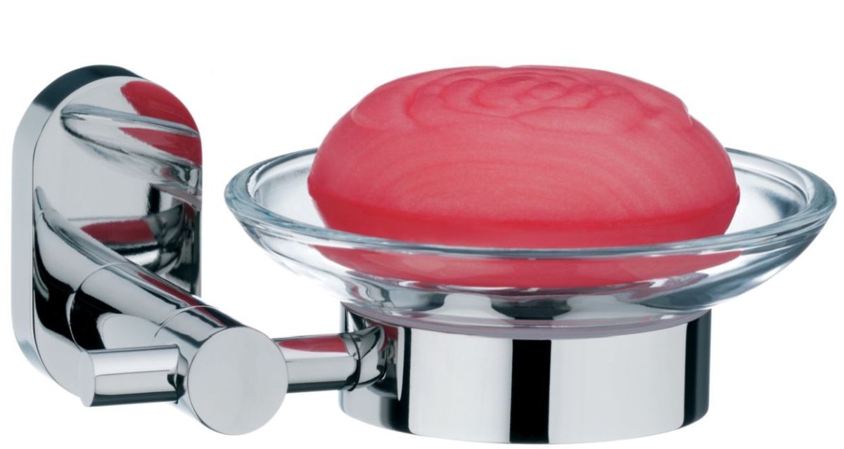 Kela Lucido mydelniczka ścienna stal/szkło 22674 - Wysyłka w 24h