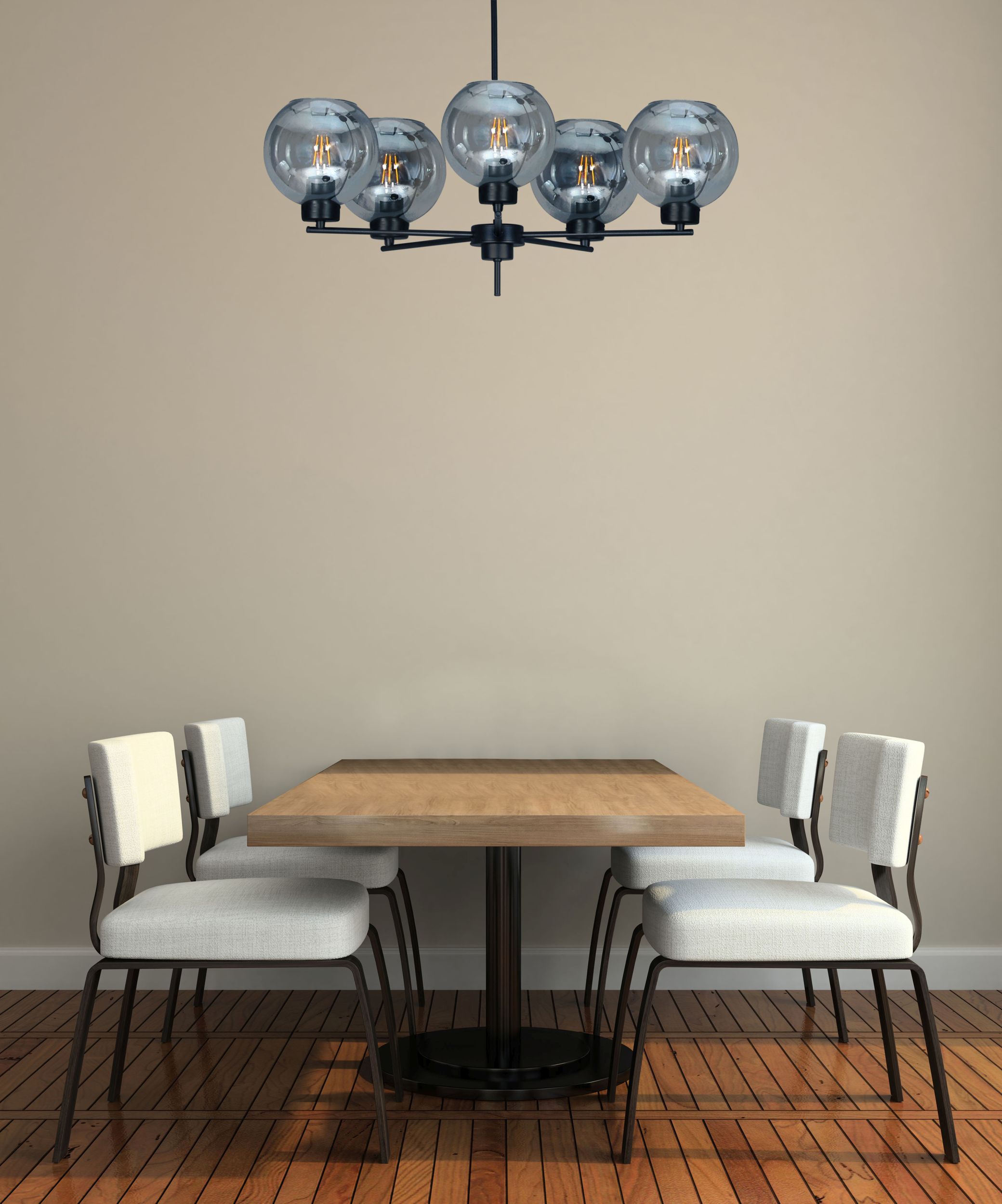 Kaja Aldar lampa podsufitowa 5x50W grafit/czarna K-4852