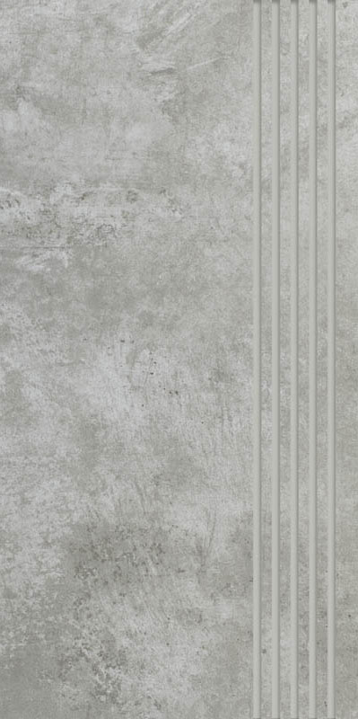 Paradyż Scratch stopnica 29,8x59,8 cm prosta nacinana szary mat