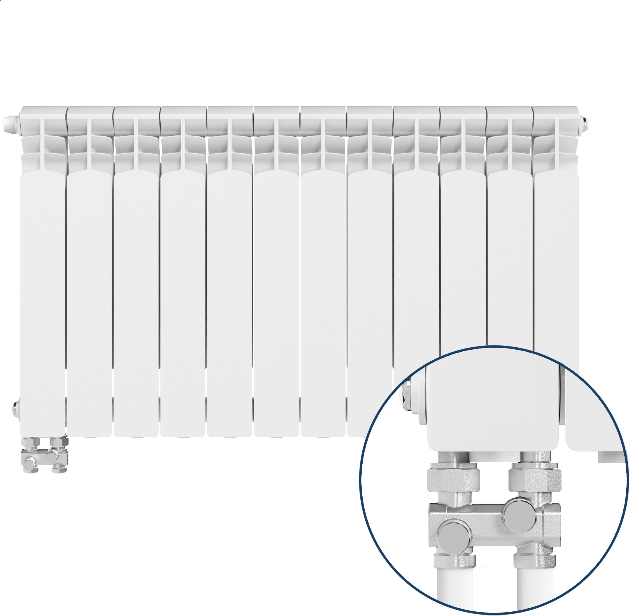 KFA Armatura G500F/D/12 grzejnik pokojowy 57,2x96,6 cm podłączenie dolne biały 789-124-44
