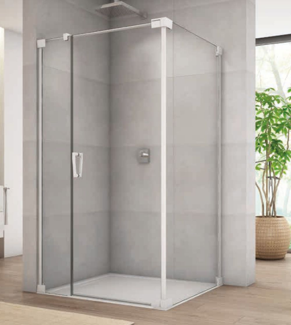 SanSwiss Cadura drzwi prysznicowe 90 cm uchylne biały mat/szkło przezroczyste CA13D0900907