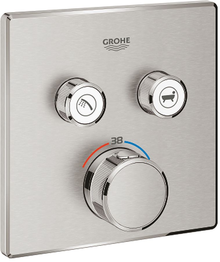 Grohe Grohtherm SmartControl bateria wannowo-prysznicowa podtynkowa termostatyczna stal nierdzewna 29124DC0