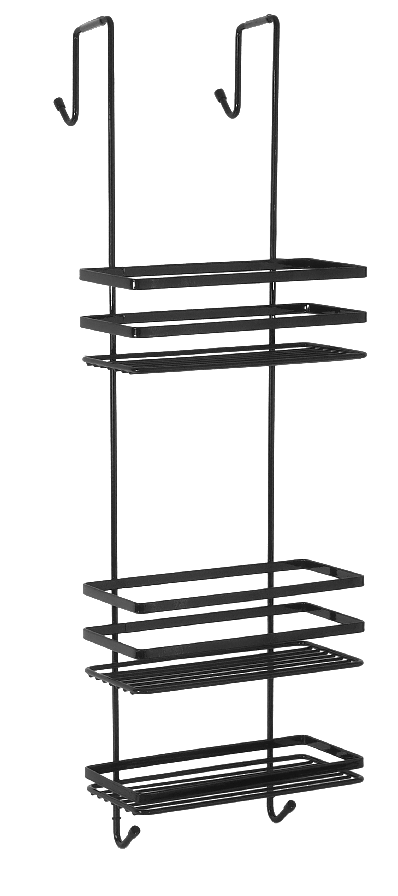 Hyggli Inox półka prysznicowa 25x12,1x79,1 cm zawieszana na kabinę czarna 50-115