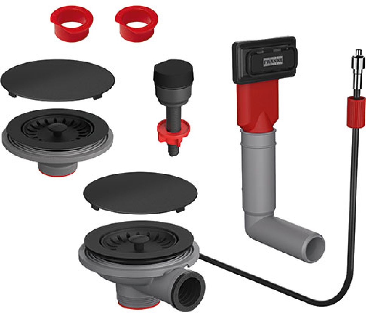 Franke zestaw odpływowy 3 1/2" z korkiem automatycznym czarny mat 112.0658.485