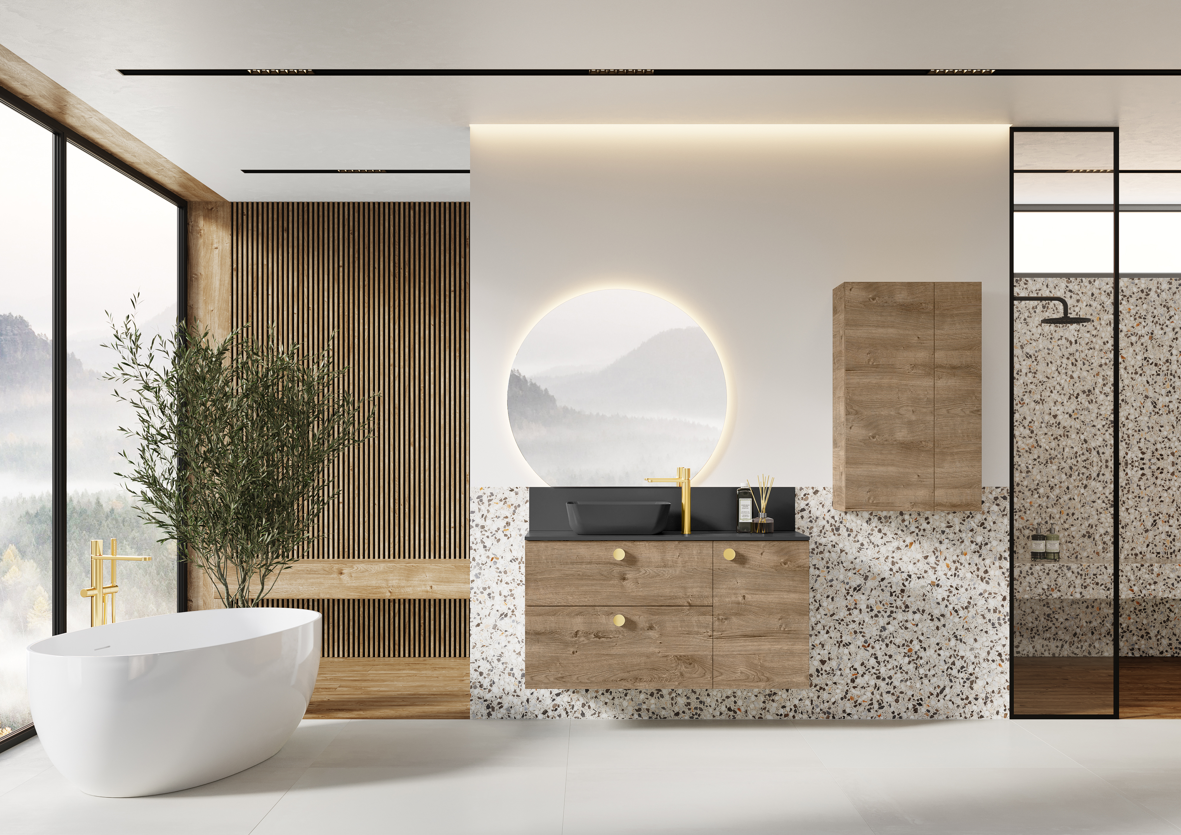 Elita Reni umywalka 45,5x32,5 cm prostokątna nablatowa anthracite matt RE040460036010