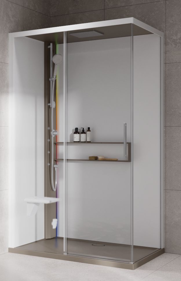 Novellini Glax 2 2.0 2P kabina z hydromasażem 120x90 cm parowa z brodzikiem lewa corda G222P299SM5-1TU