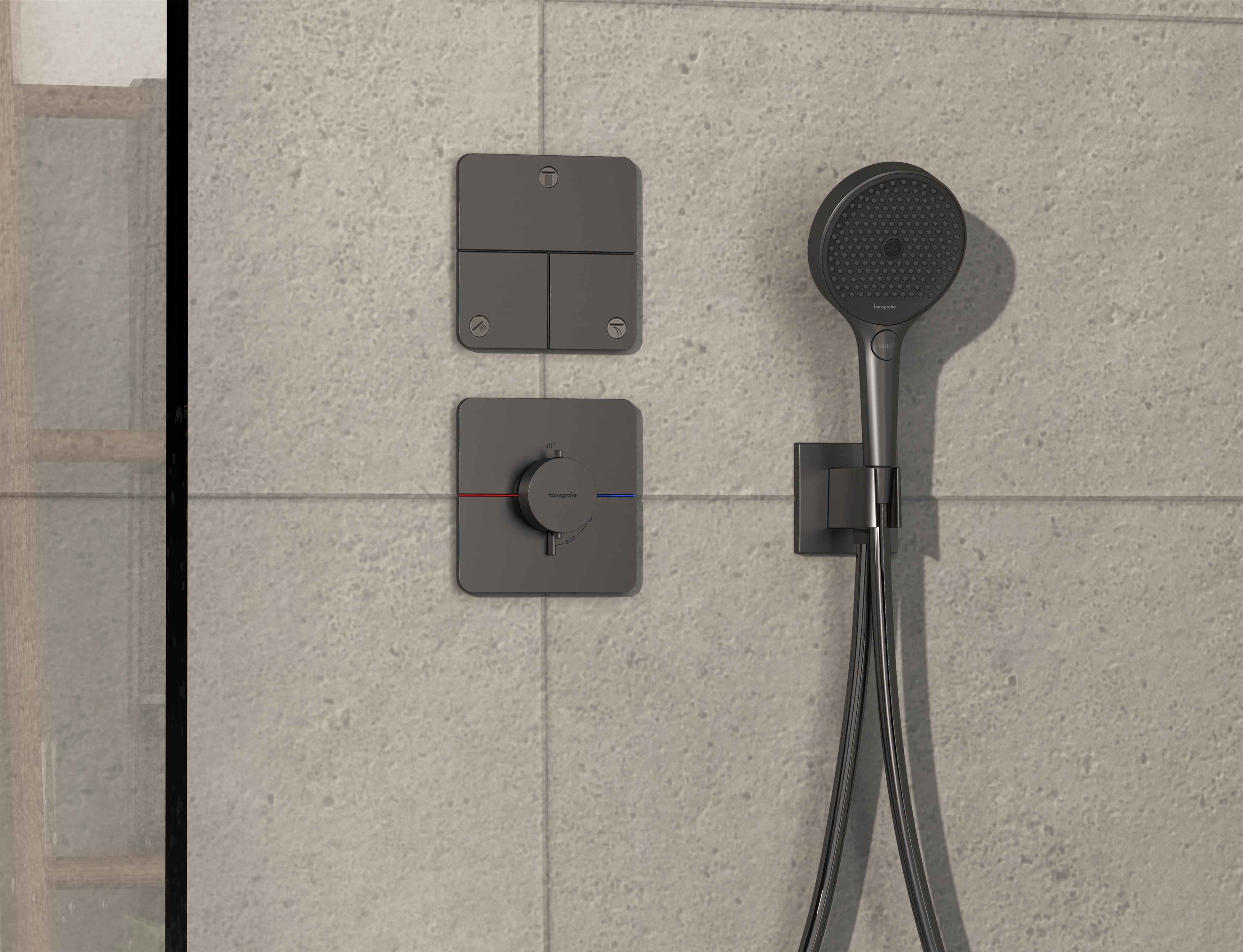 Hansgrohe ShowerSelect Comfort Q zawór odcinający podtynkowy czarny chrom szczotkowany 15587340