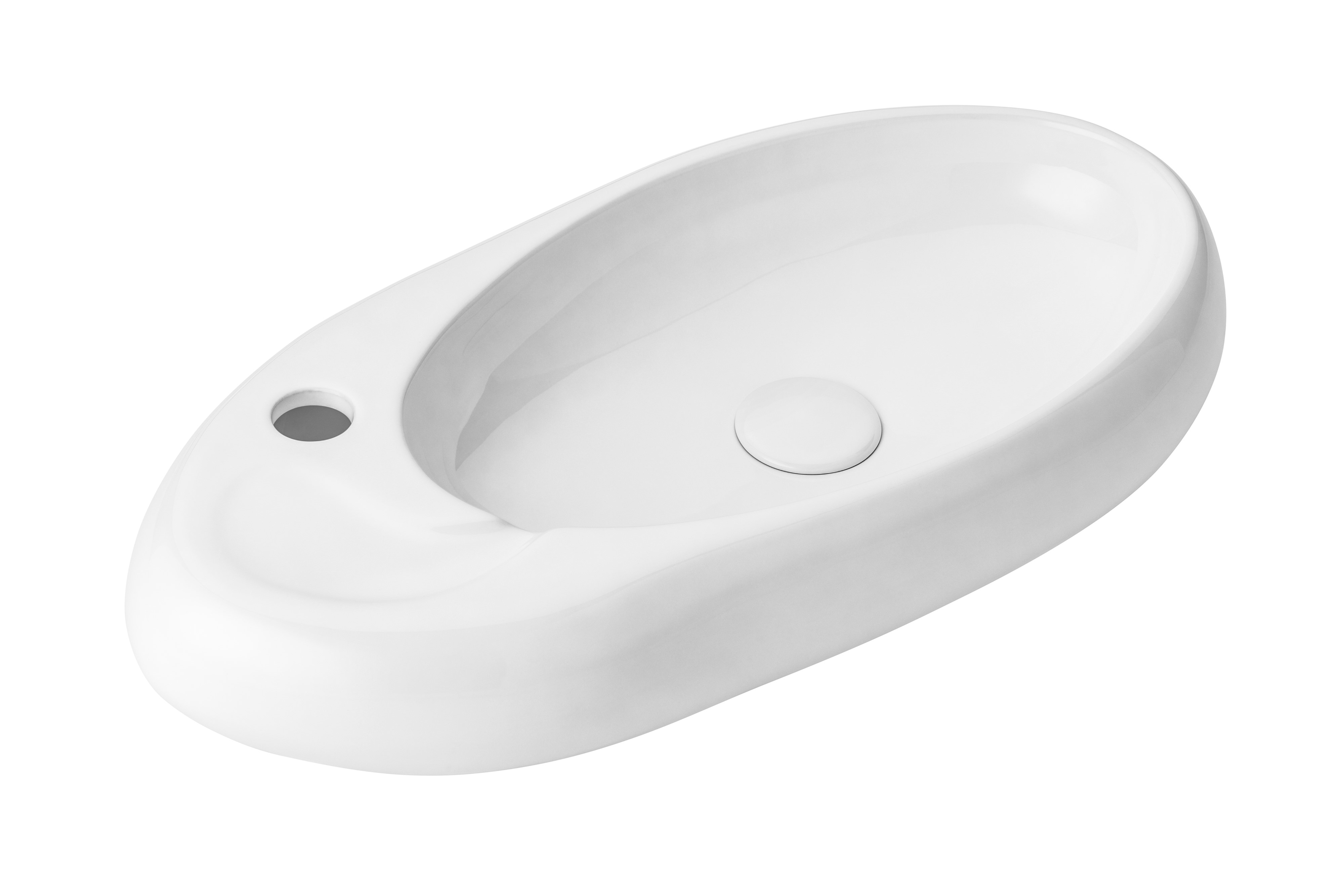 Uptrend Zeva umywalka 58,5x29,5 cm ścienna biały połysk STR4381