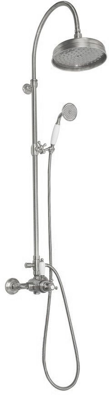 Sapho Antea zestaw prysznicowy ścienny termostatyczny nikiel szczotkowany SET048