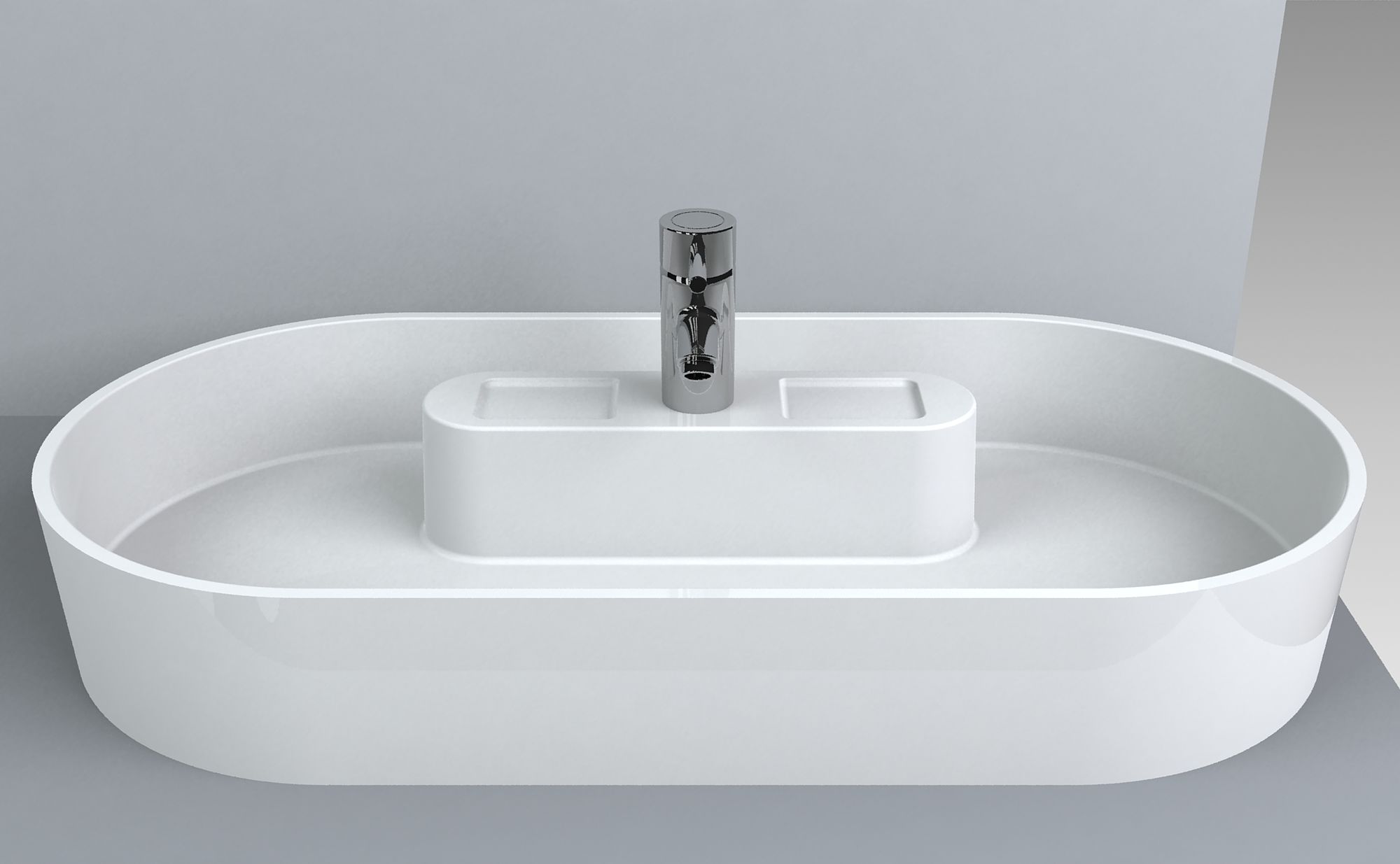 Miraggio Cyprus umywalka 90x44 nablatowa owalna biały połysk 0000510