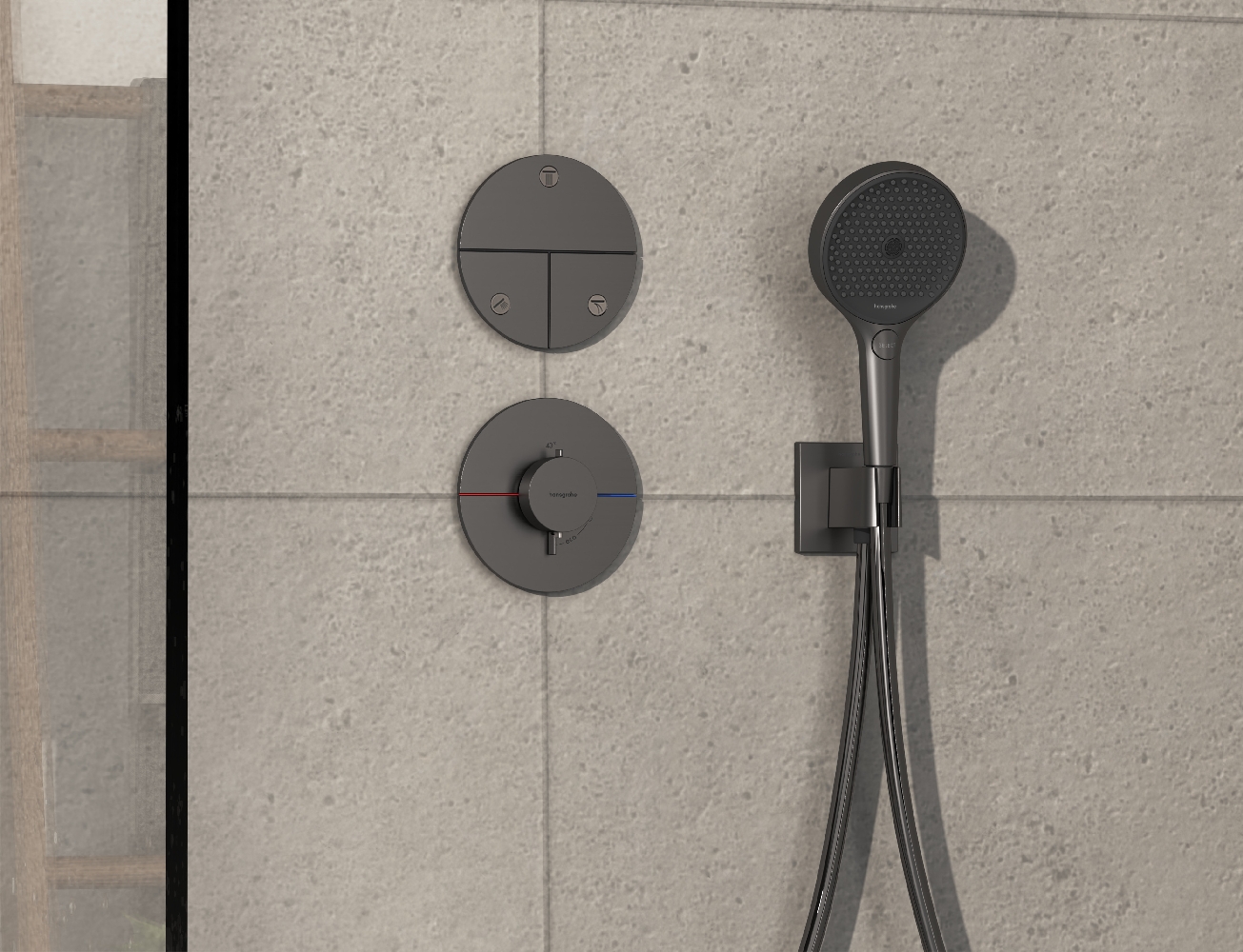 Hansgrohe ShowerSelect Comfort S zawór podtynkowy trójdrożny czarny chrom szczotkowany 15558340 - Wysyłka w 24h