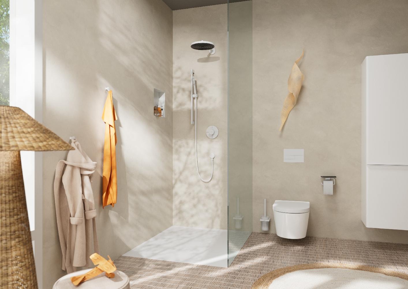 Hansgrohe ramię deszczownicy 39 cm ścienne biały mat 24357700
