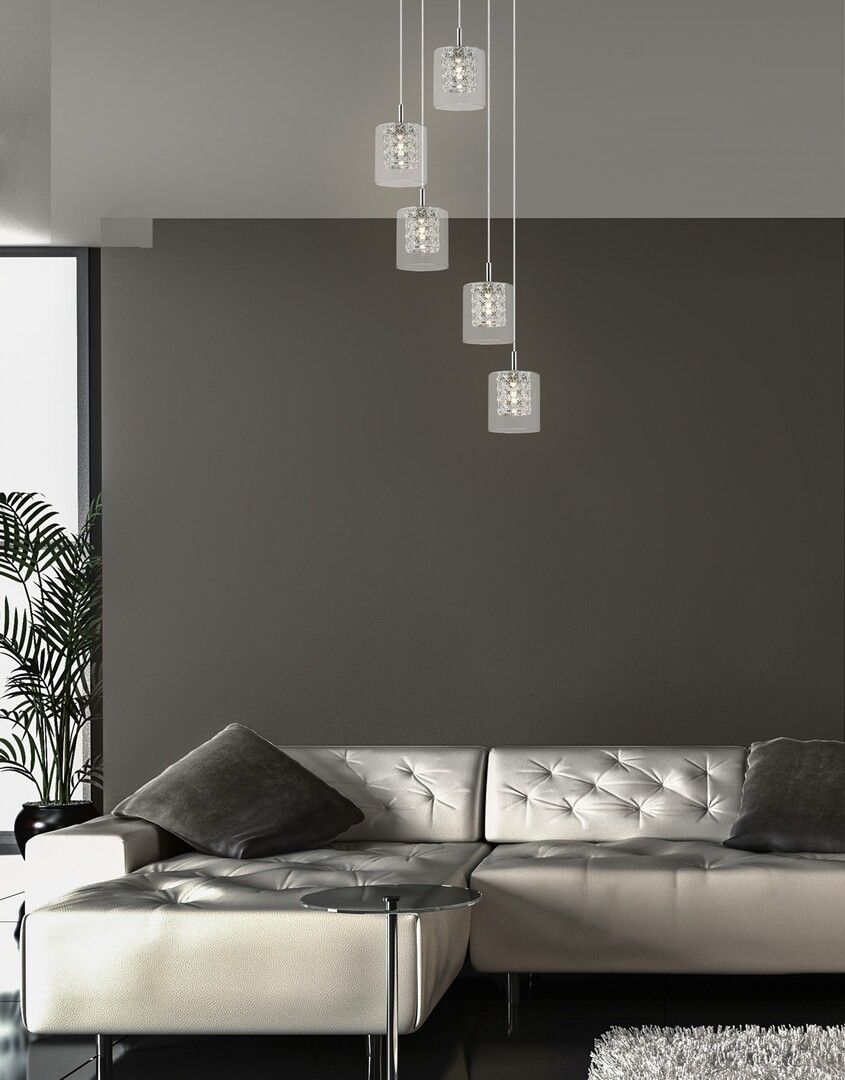 Rabalux Duchess lampa wisząca 5x40W chrom/przezroczysty 3117