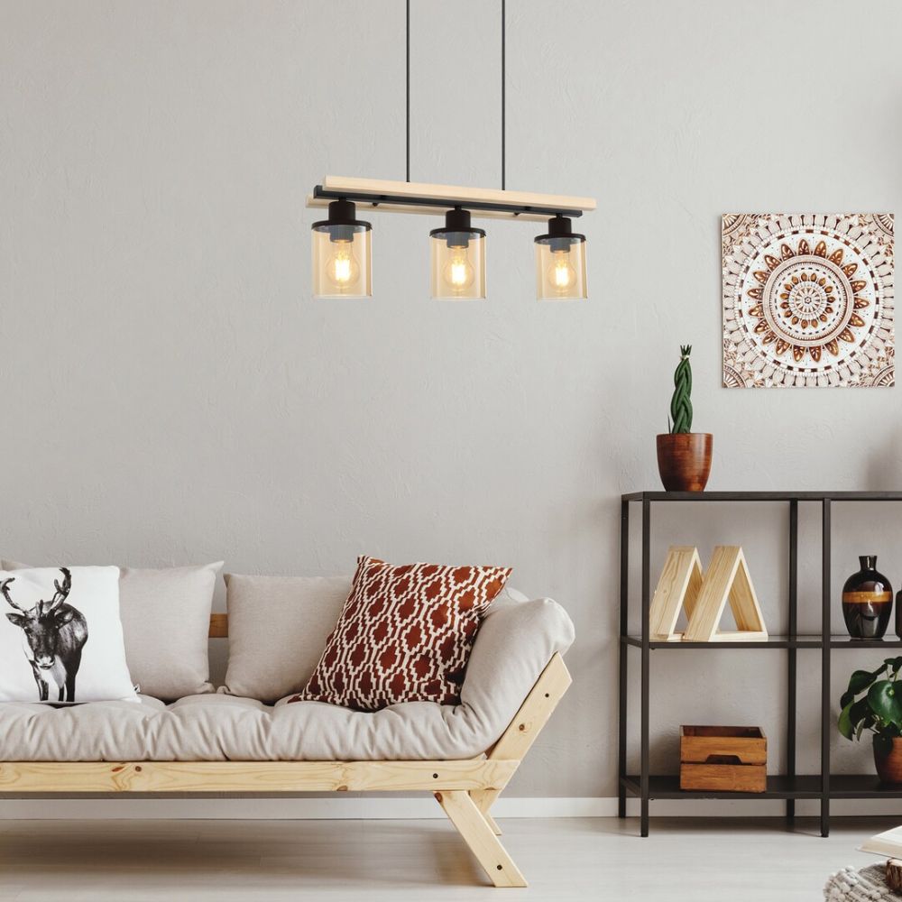 Rabalux Niylah lampa wisząca 3x25W czarny mat 72083