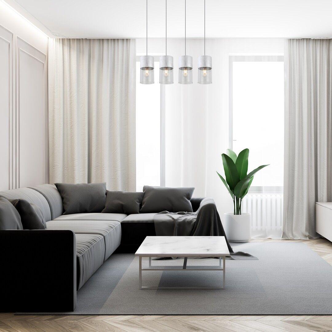 Rabalux Zelkova lampa wisząca 4x40W aluminium szczotkowane/przezroczysty 3156