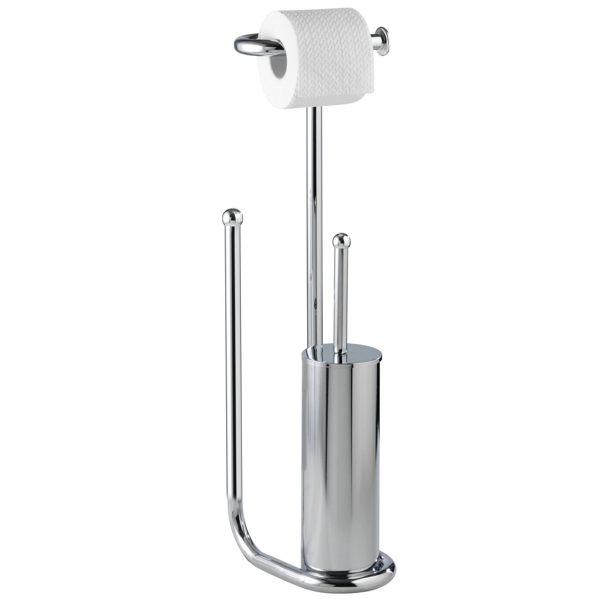 Wenko Universalo stojak na papier toaletowy ze szczotką do WC 3w1 srebrny 18730100 - Wysyłka w 24h