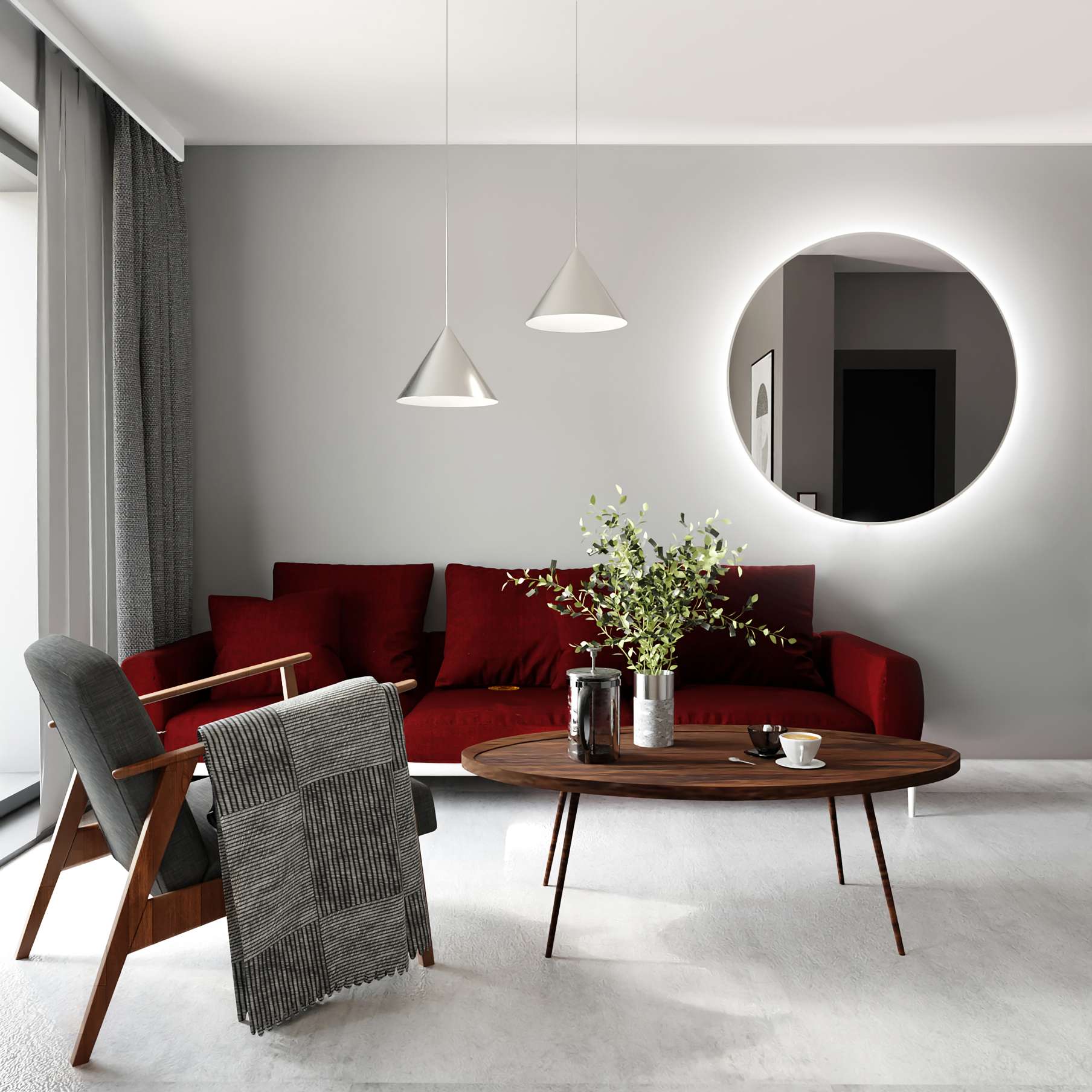 Baltica Design Bright lustro 80 cm okrągłe z oświetleniem LED białe barwa neutralna