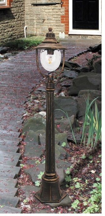 Rabalux Barcelona lampa stojąca zewnętrzna 1x60 W przezroczysta-złota 8679