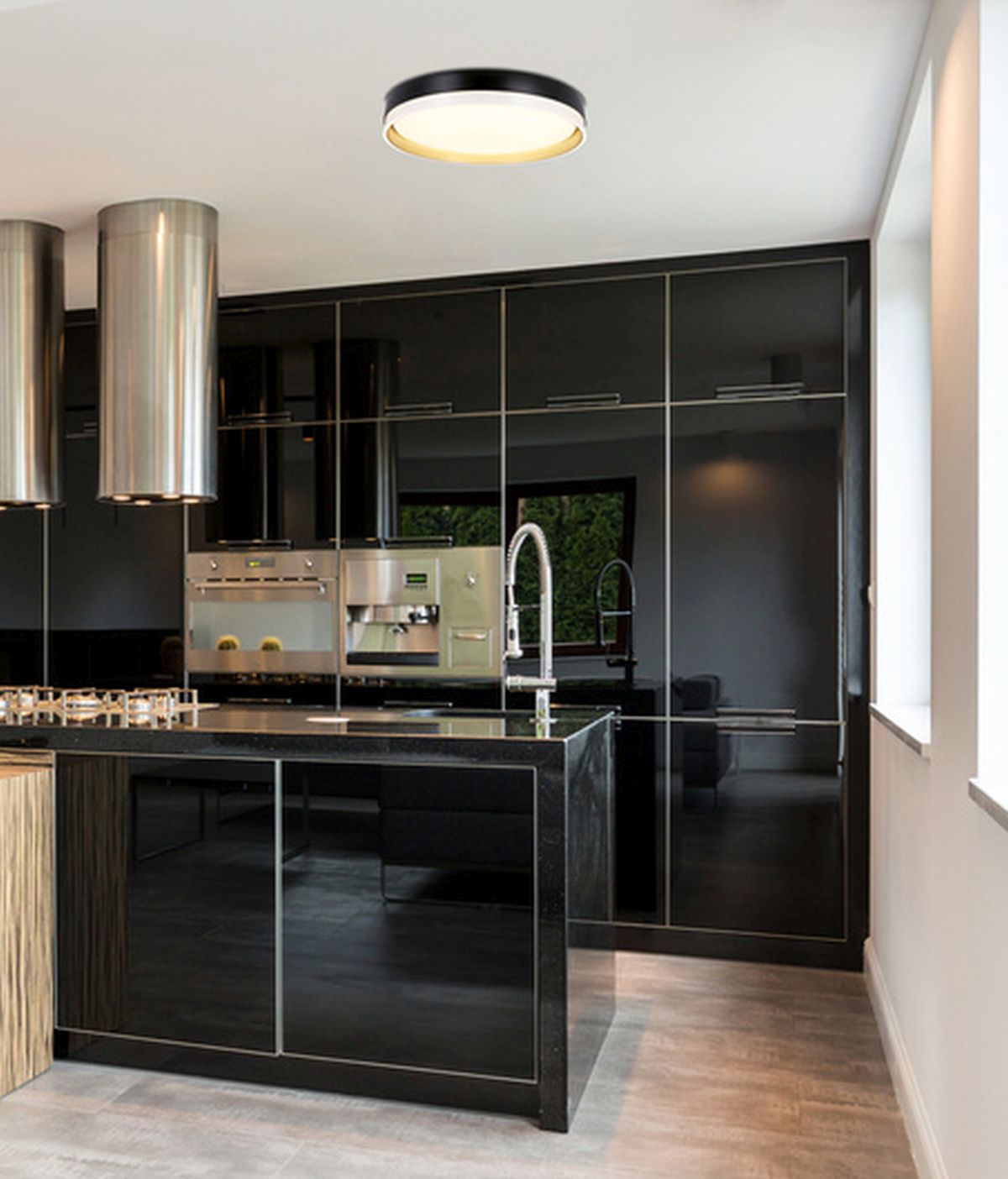 Candellux Florida plafon 1x24W LED biały/czarny/złoty 13-11343