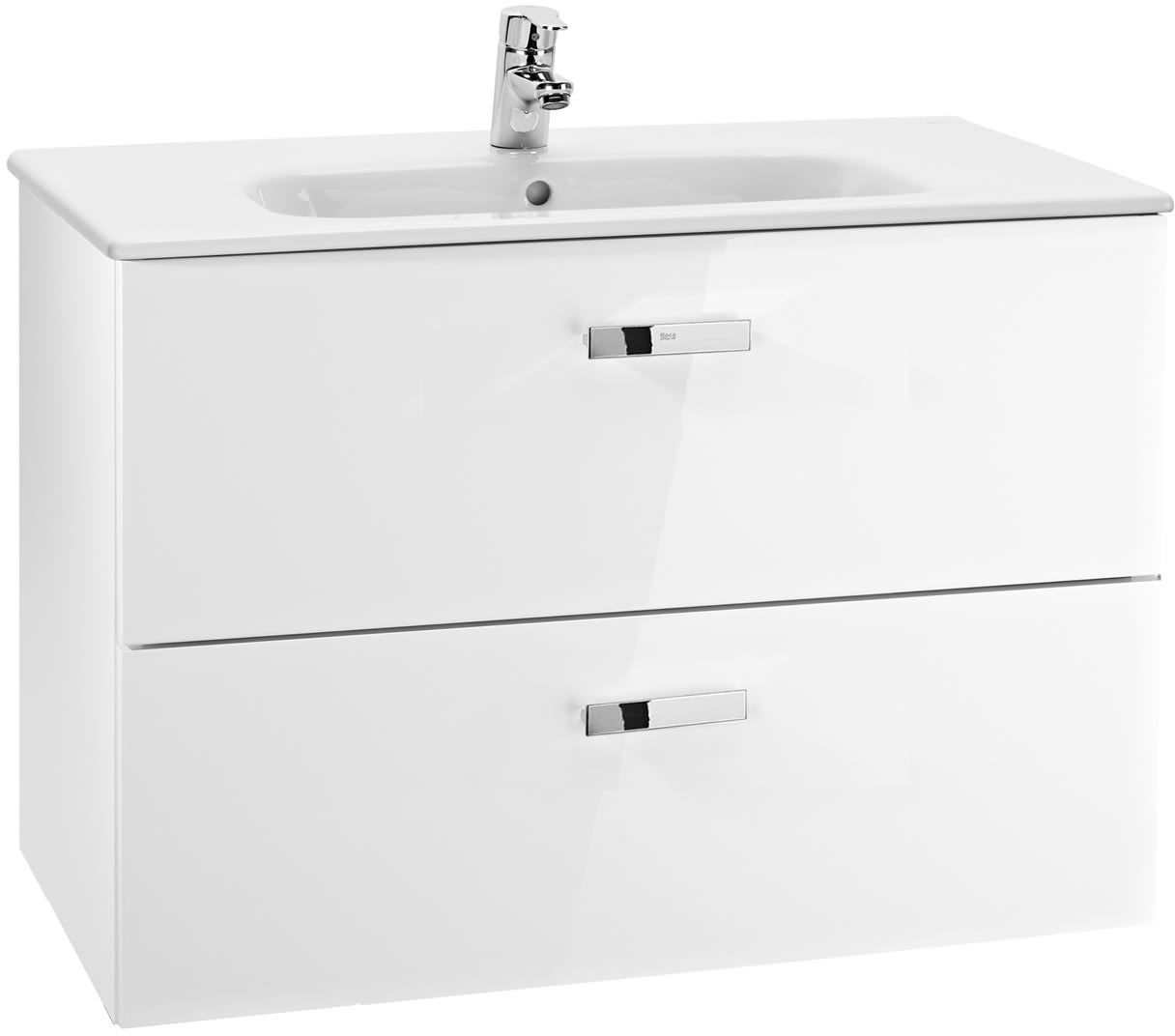 Roca Victoria Basic Unik zestaw łazienkowy 80 cm umywalka z szafką biały połysk A855852806 - Wysyłka w 24h