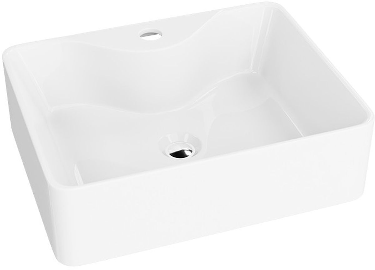 LaVita Castor umywalka 47,5x37 cm nablatowa prostokątna biały połysk