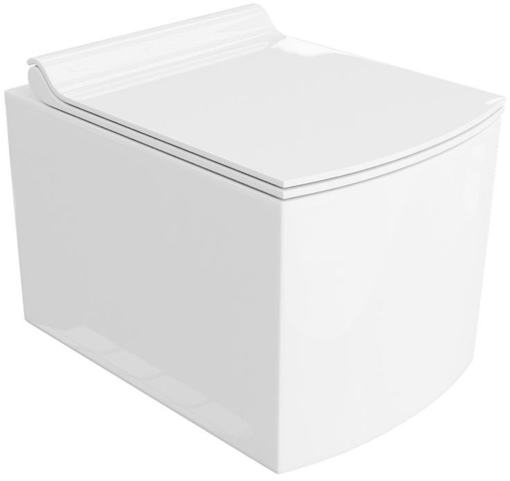 LaVita Fago miska WC z deską wolnoopadającą wisząca bez kołnierza biały połysk