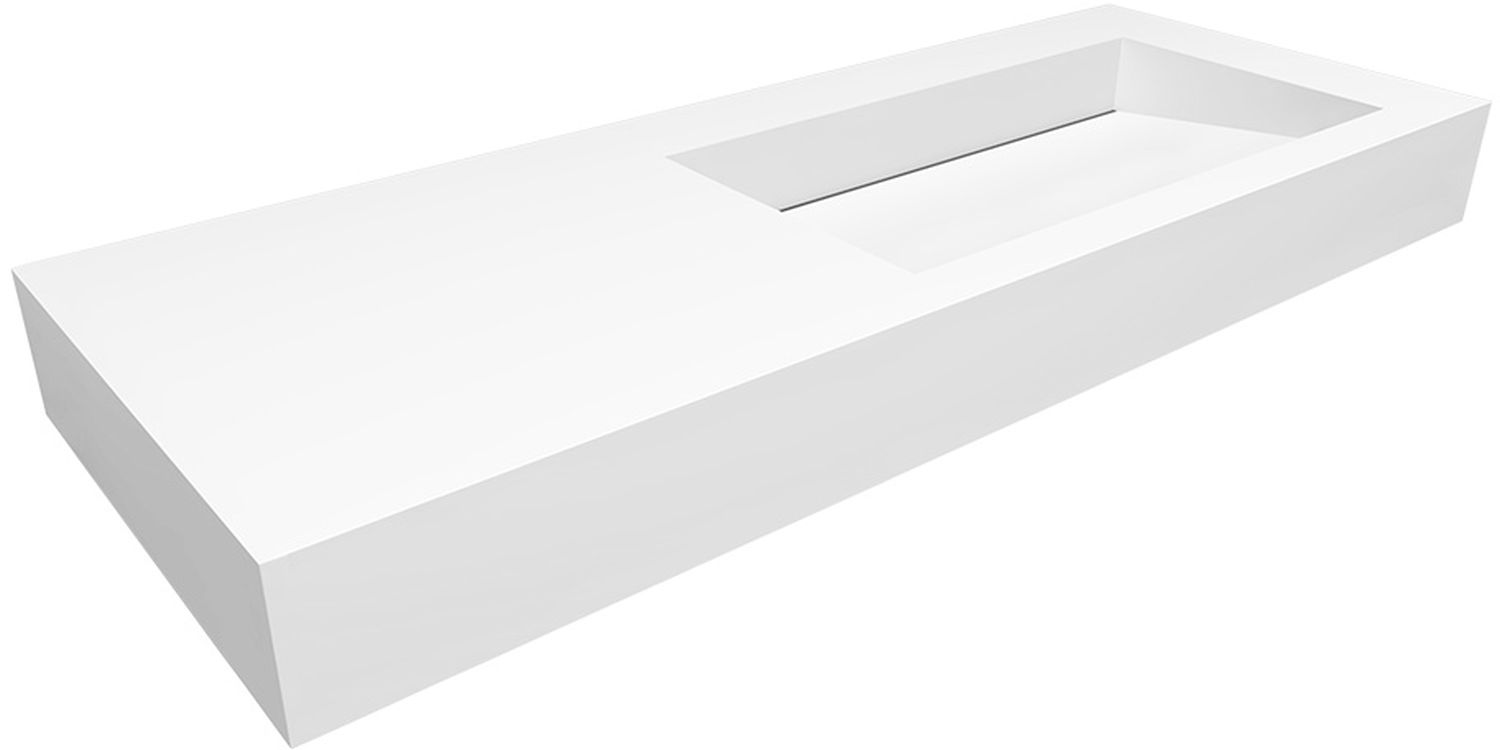 Cristalstone Linea Ideal umywalka 120x45 cm ścienna prostokątna biały U1200-MBPOLC/BO