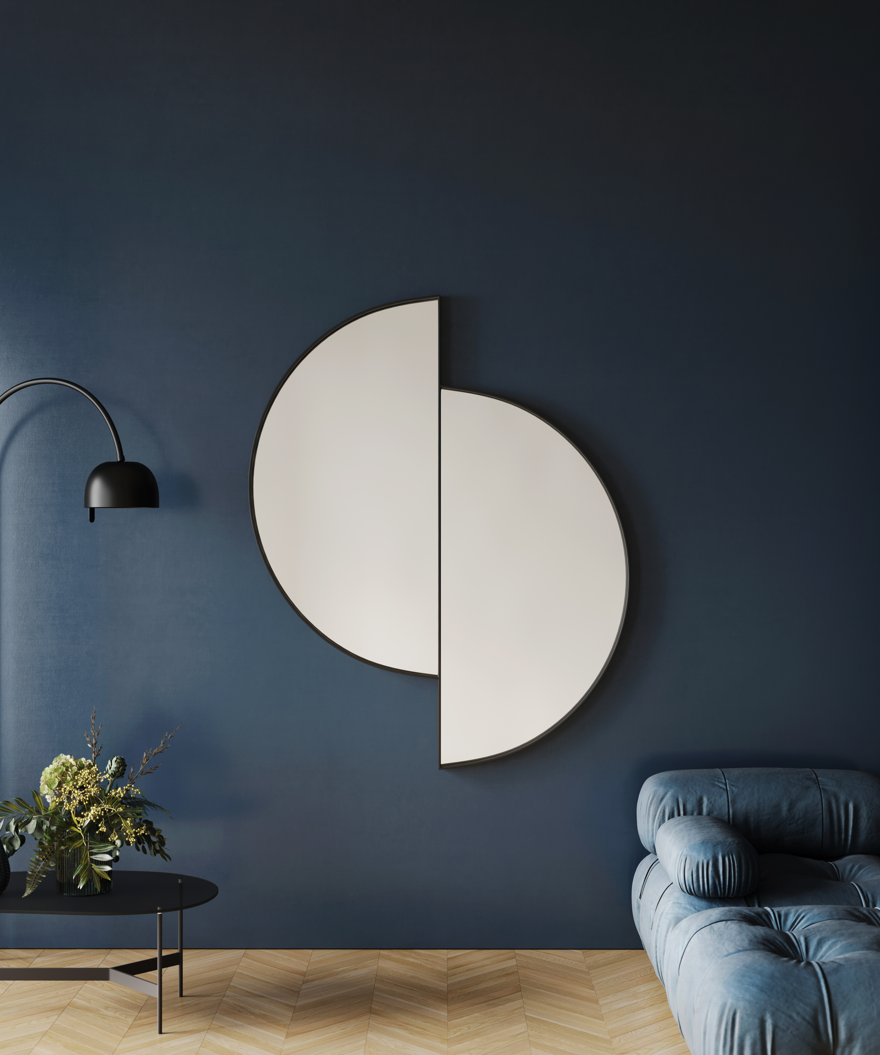 HoM Qaanaaq lustro 80x100 cm rama stalowa biały Q-80x100-W50x4