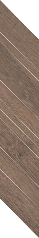 Paradyż Wildland dekor ścienno-podłogowy 14,8x88,8 cm STR chevron lewy ciemny brązowy