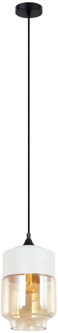 Italux Molina lampa wisząca 1x40 W biała-czarna-bursztynowa MDM-2377/1 W+AMB