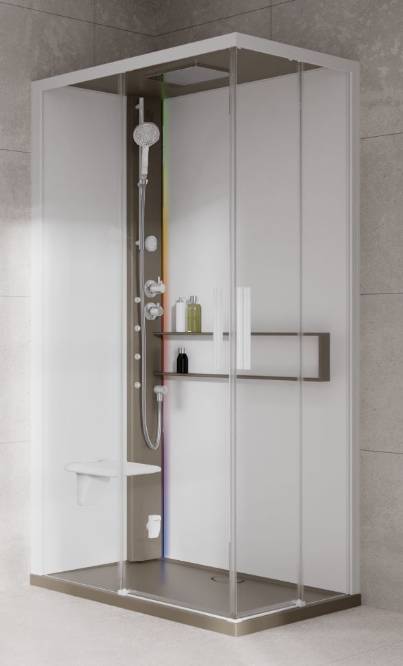 Novellini Glax 2 2.0 A kabina z hydromasażem 100x70 cm lewa parowa z brodzikiem corda G22A107ST5-1TU