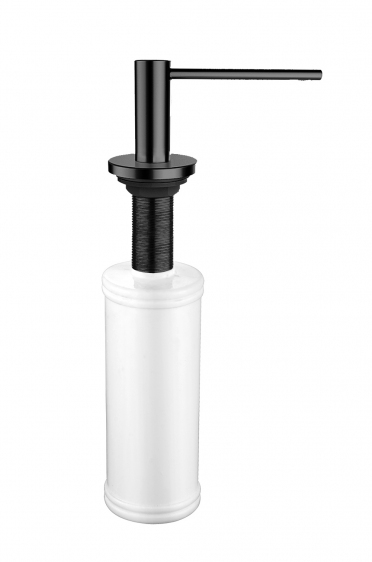 Blue Water dozownik do płynu okrągły 390 ml blatowy stal inox czarny