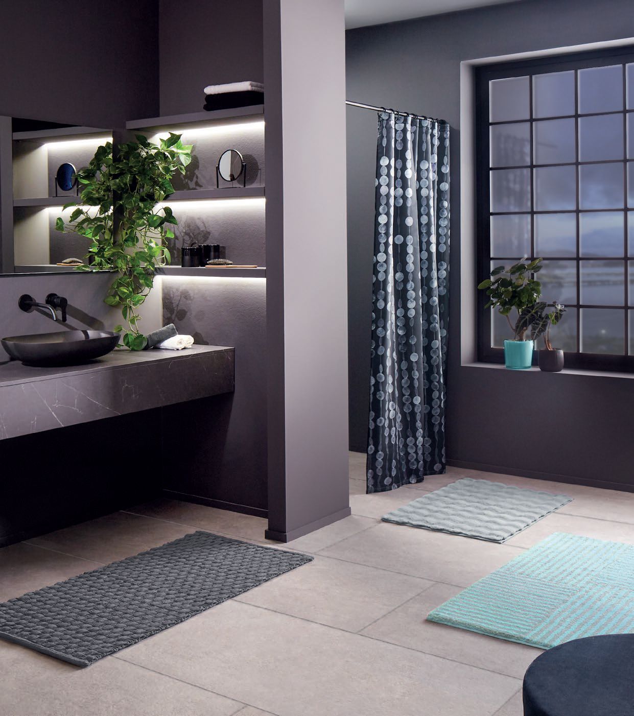 Kleine Wolke Cloud dywanik łazienkowy 120x70 cm prostokątny niebieski opal 9198649225