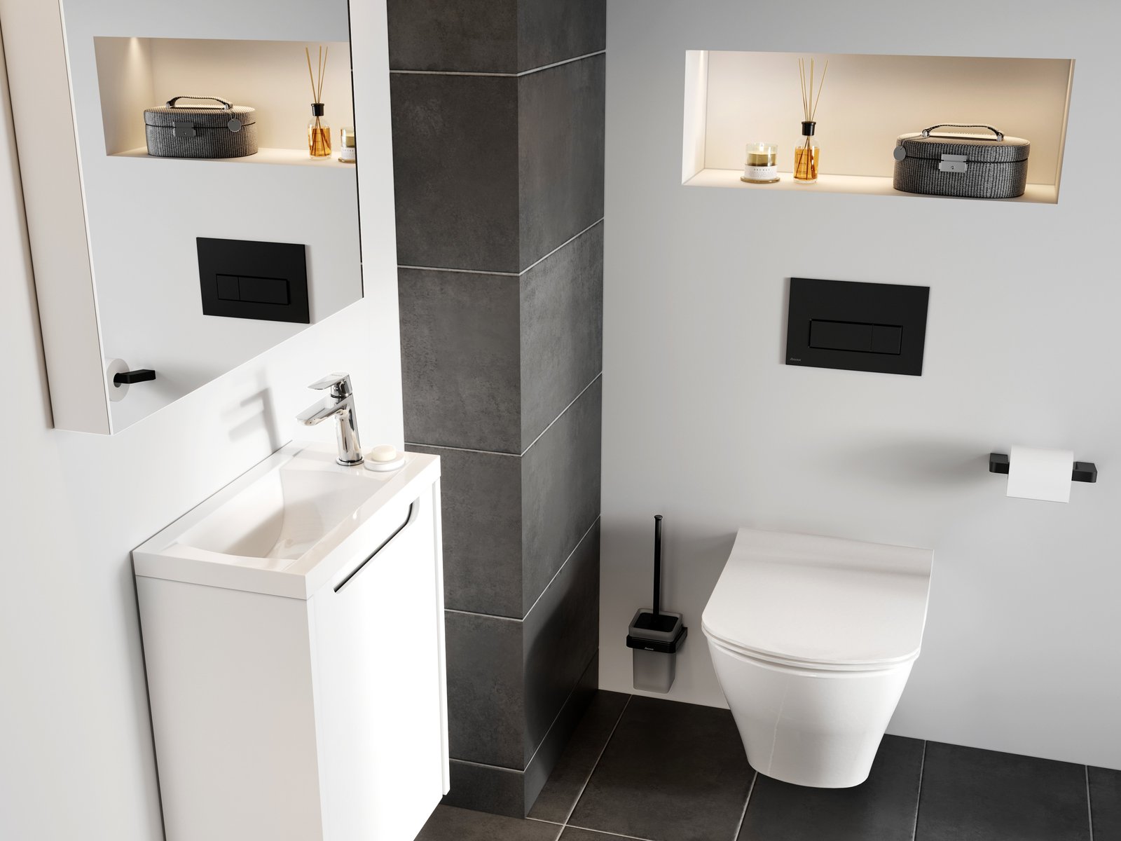 Ravak Uni Slim przycisk spłukujący do WC czarny X01744 - Wysyłka w 24h