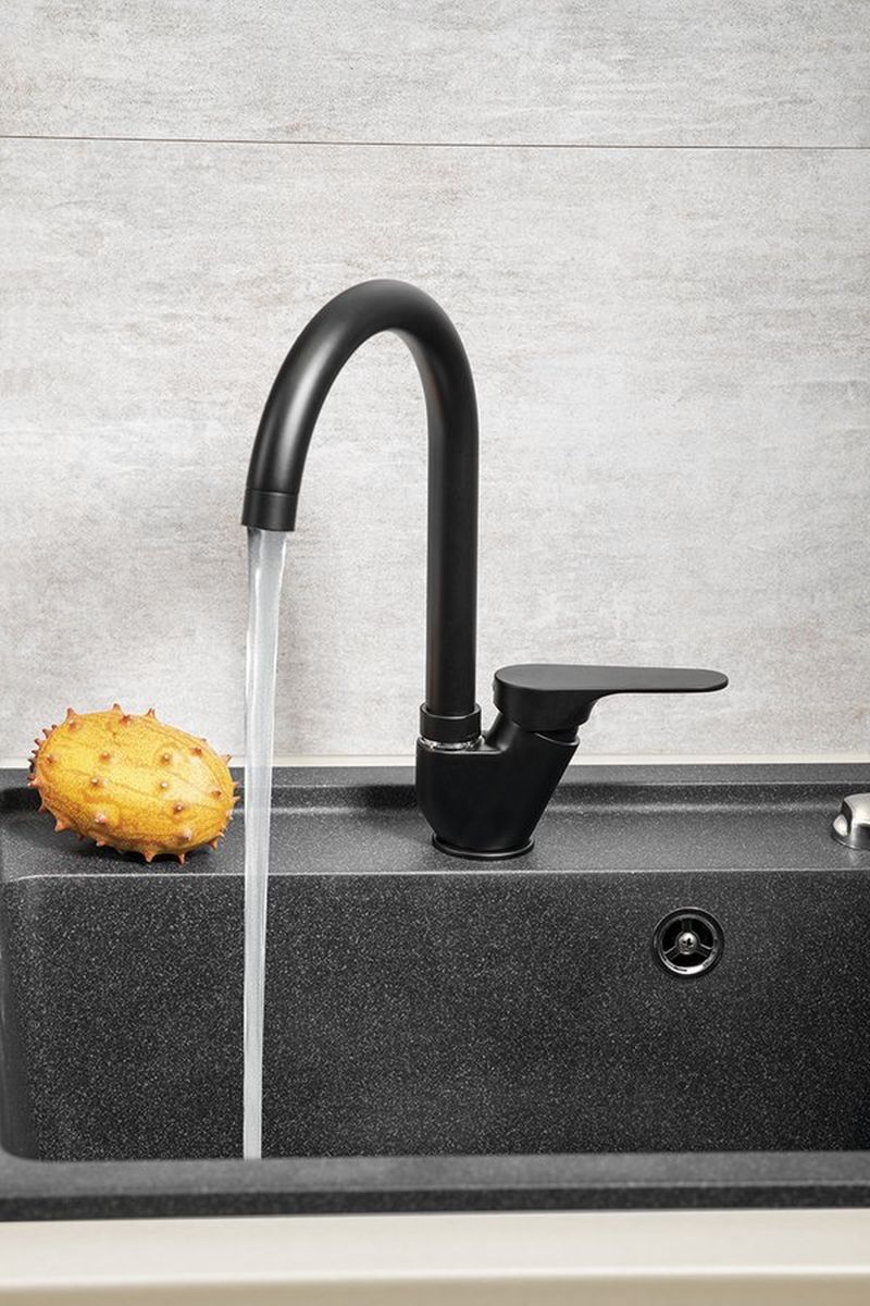 Sapho Corneli bateria kuchenna stojąca czarny mat CE60/15