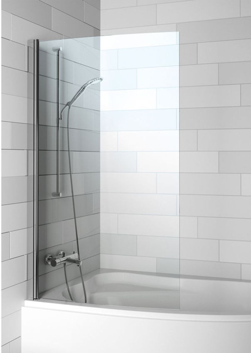 Riho Novik parawan nawannowy 90 cm 1-częściowy chrom połysk/szkło przezroczyste G003038120