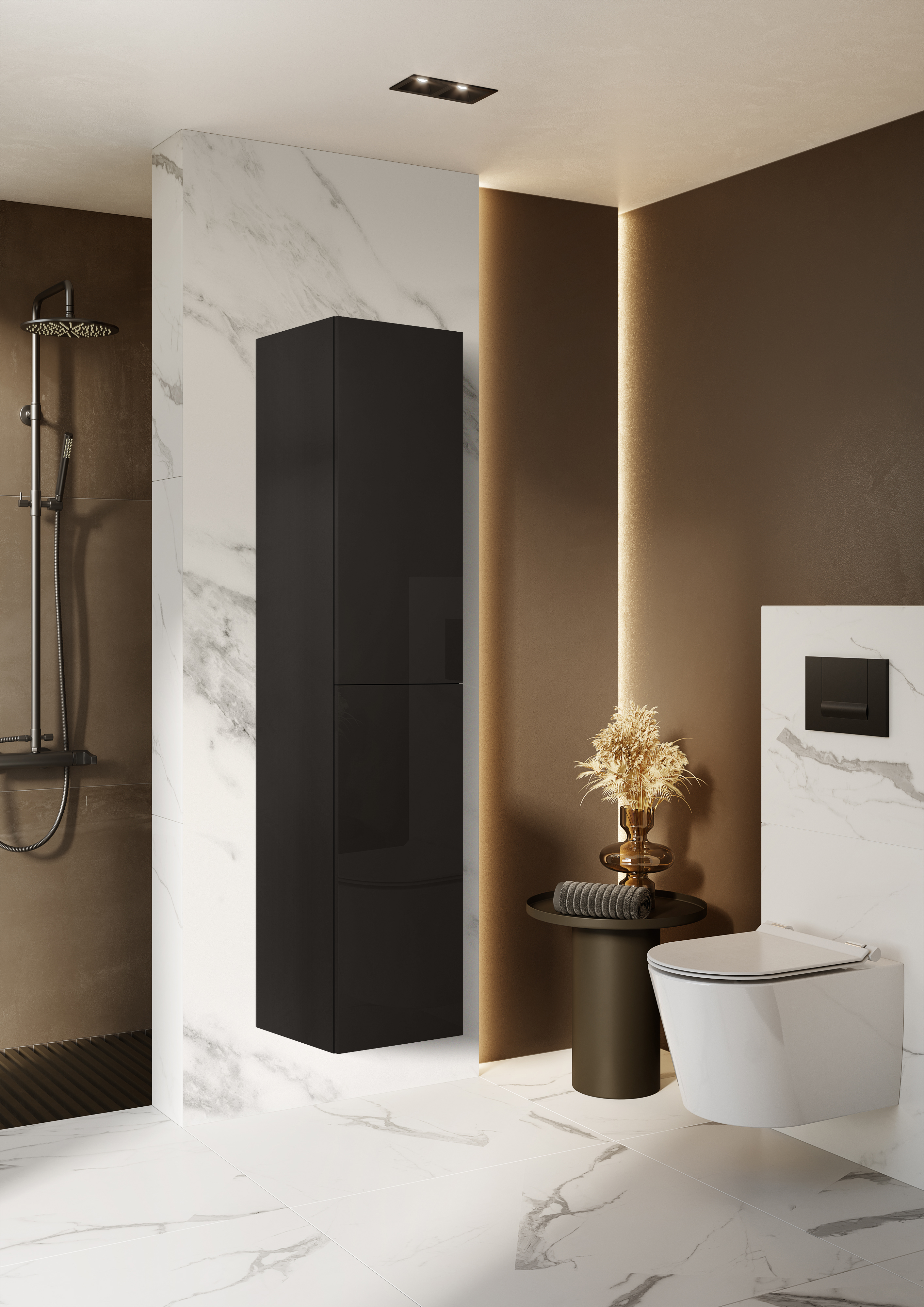 Elita For All szafka 40x35,2x180 cm boczna wisząca czarna RE030400163510