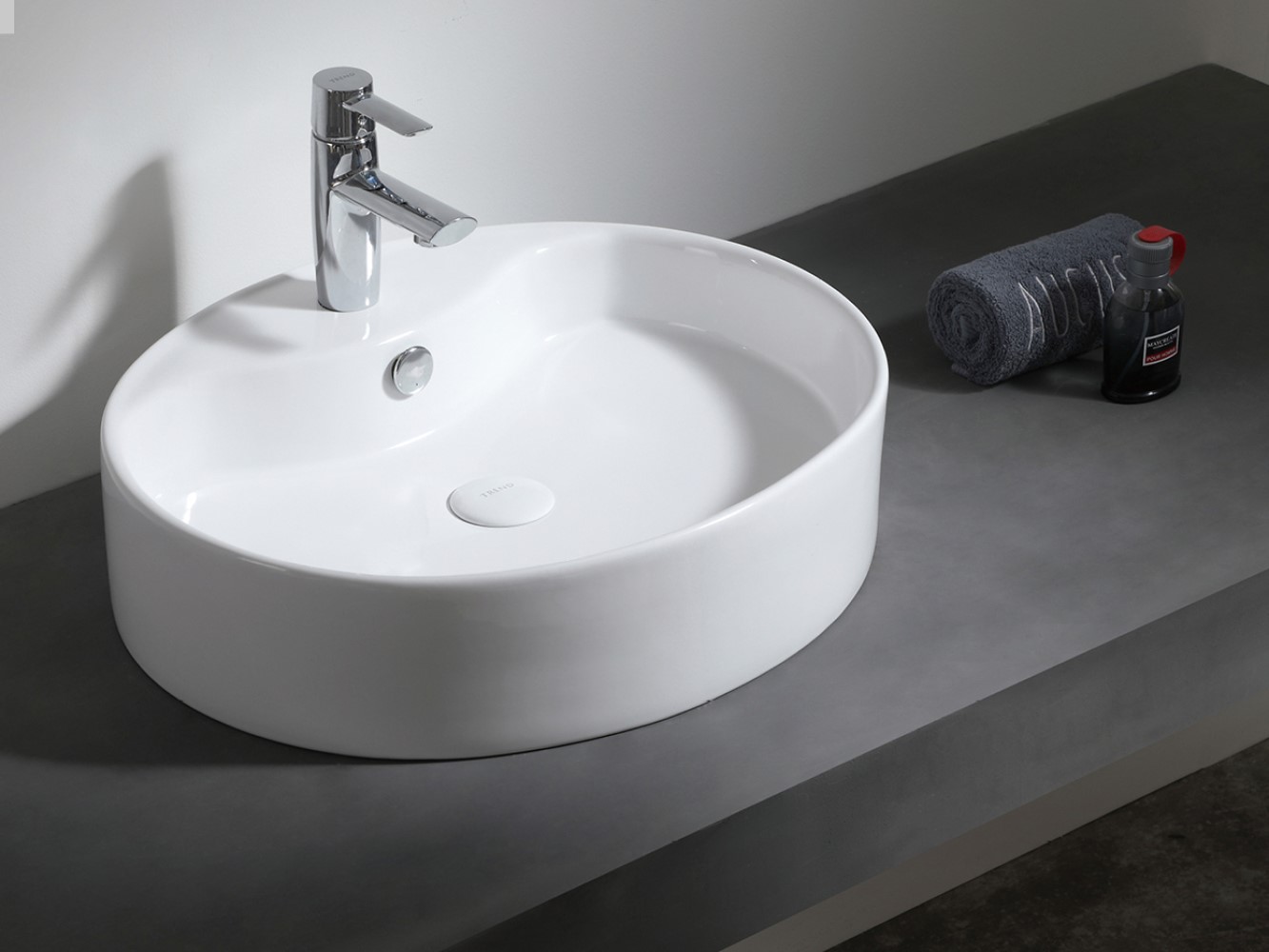Uptrend Melia umywalka 56x46 cm nablatowa półokrągła biały połysk TR4031