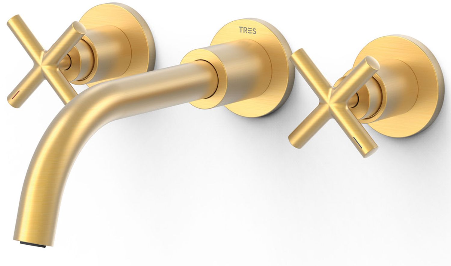 Tres Mont Blanc bateria umywalkowa podtynkowa 3-otworowa złoty mat 28330002OM