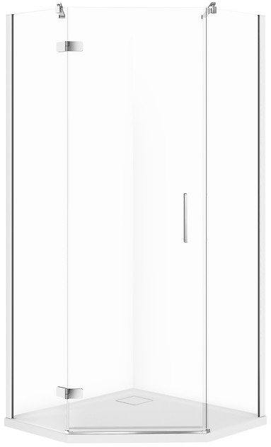 Cersanit kabina z brodzikiem 80x80 cm pięciokątna lewa chrom połysk/szkło przezroczyste S4004-002