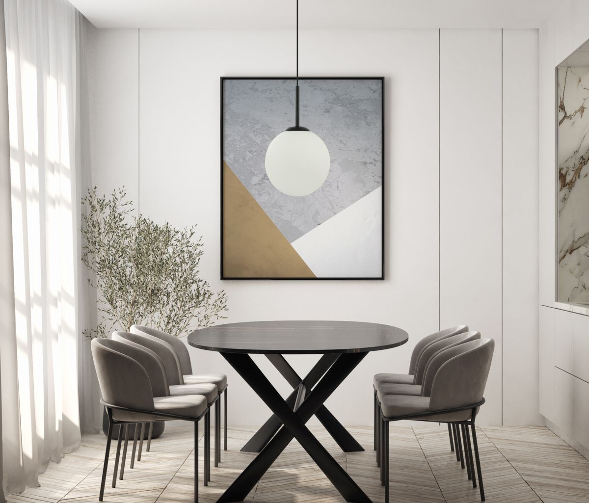 Italux Deore lampa wisząca 1x40 W czarna PND-5578-1M-BK