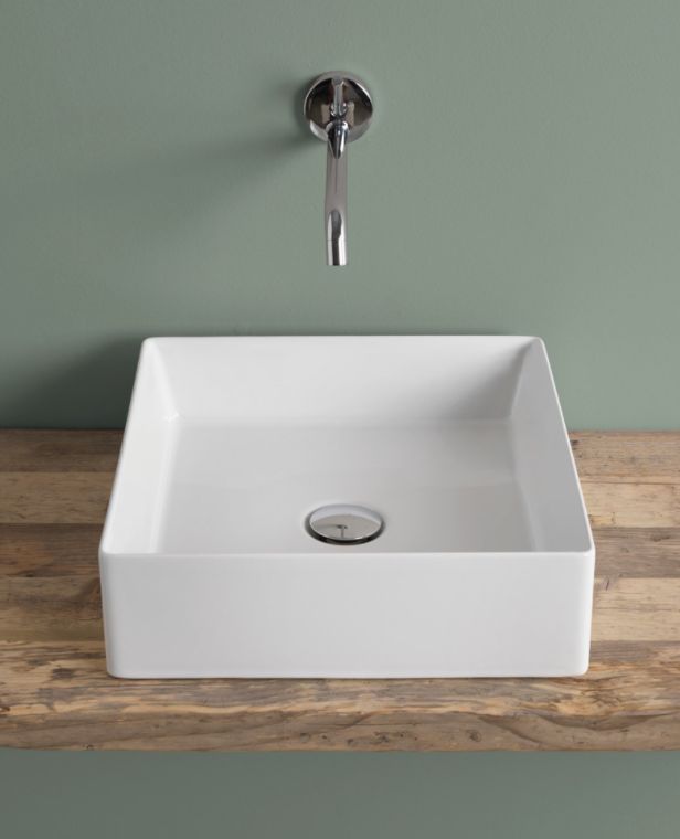 Art Ceram Scalino umywalka 38 cm nablatowa kwadratowa biała SCL00101;00