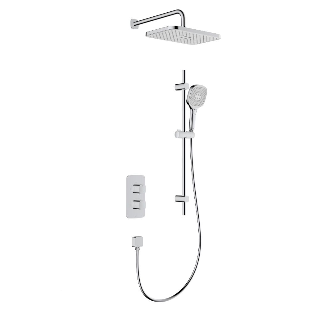 KFA Armatura Malaga zestaw prysznicowy podtynkowy termostatyczny z deszczownicą chrom 5759-301-00