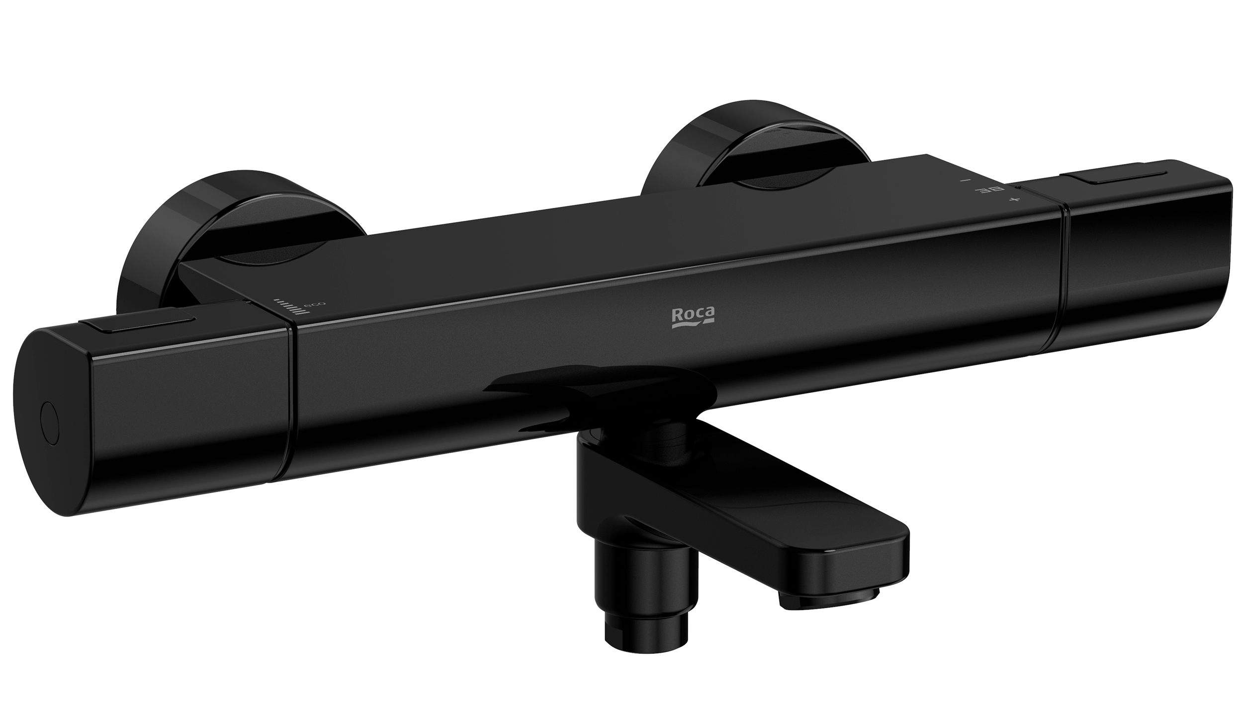 Roca T-1000 bateria wannowo-prysznicowa ścienna termostatyczna czarna A5A1E2ECN0