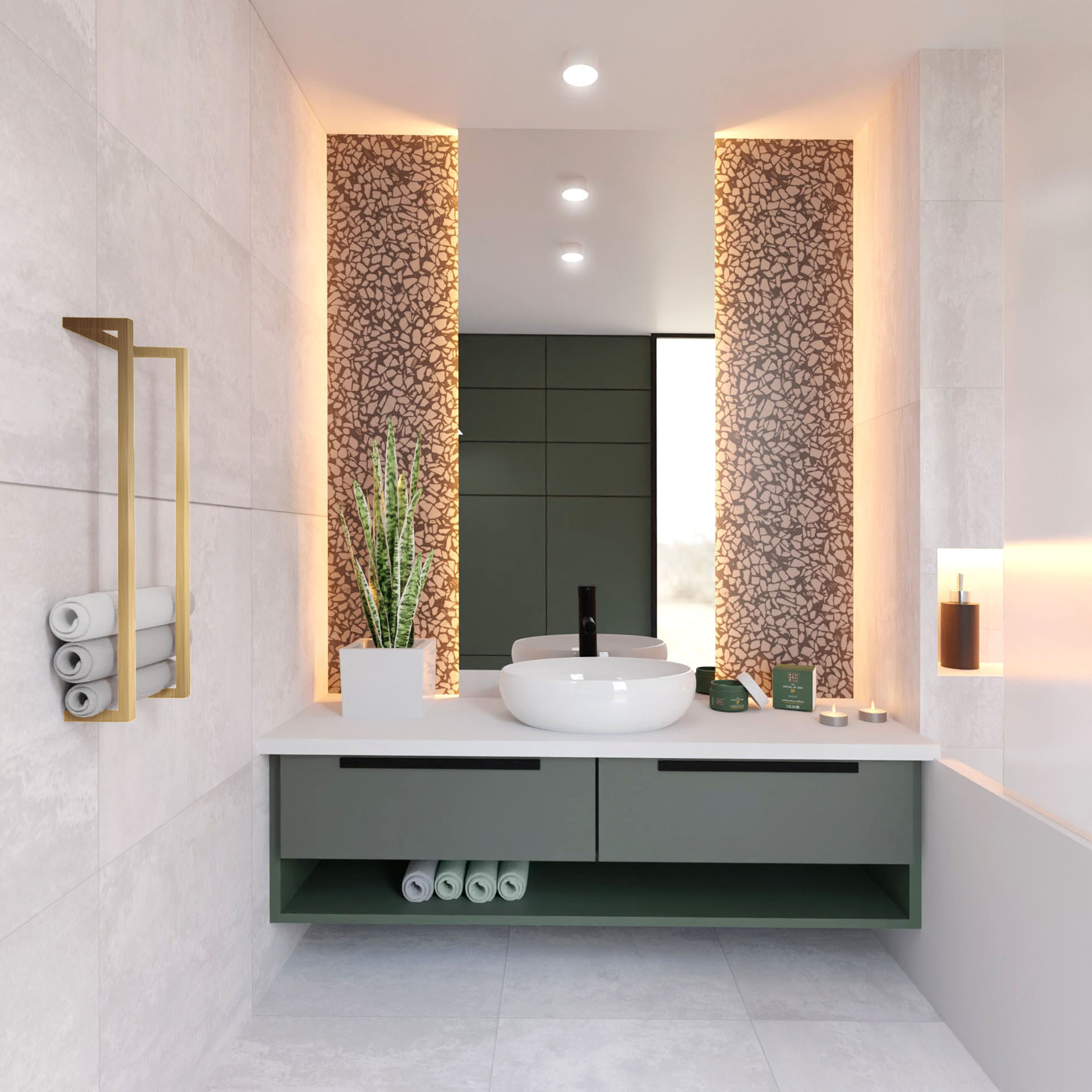 Baltica Design Holger III Gold półka na ręcznik 100 cm ścienna złota