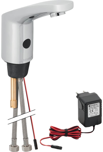 Geberit Typ 185 bateria umywalkowa stojąca elektroniczna chrom błyszczący 116.145.21.1