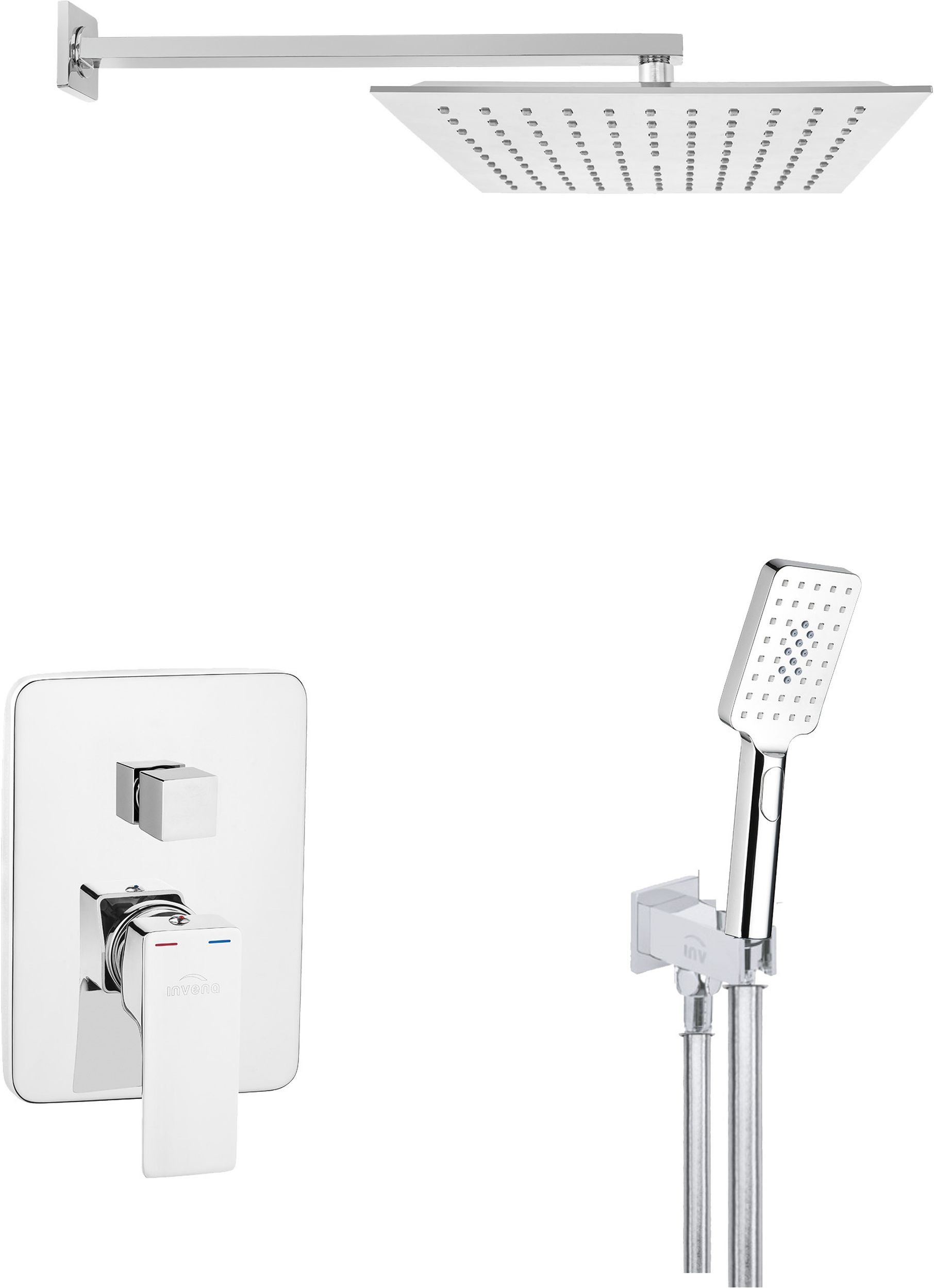 Invena Nyks zestaw prysznicowy podtynkowy chrom BS-28-0K2