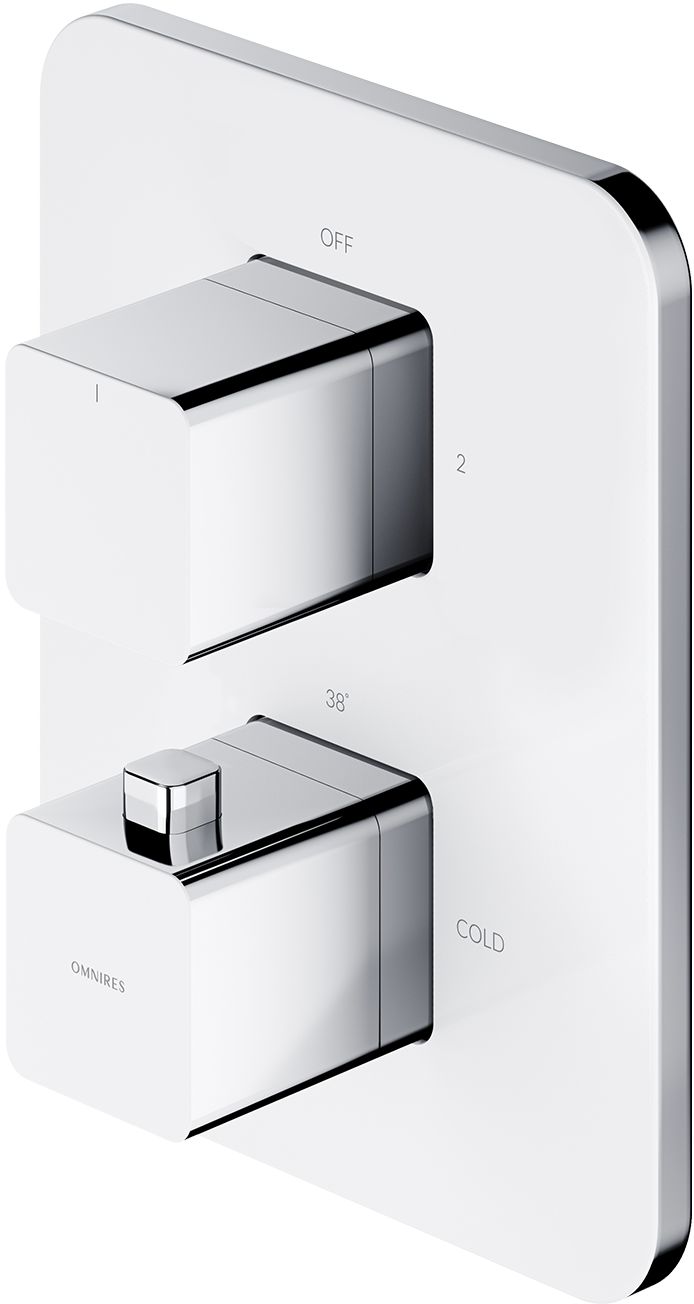 Omnires Parma bateria wannowo-prysznicowa podtynkowa termostatyczna chrom/biały PM7436CRB