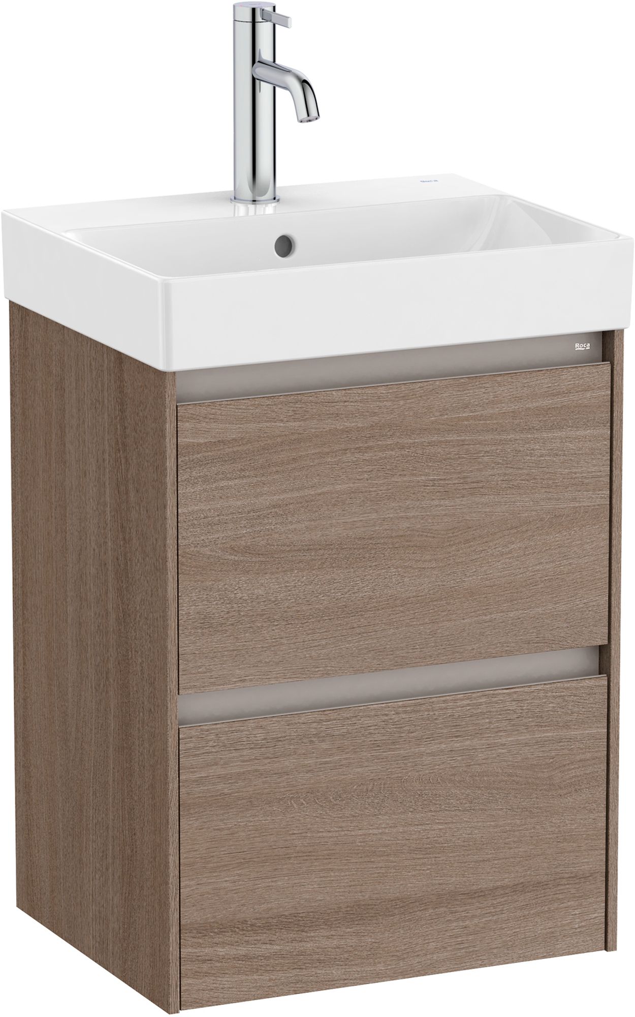 Roca Ona Unik umywalka z szafką 45 cm ciemny wiąz A851681511