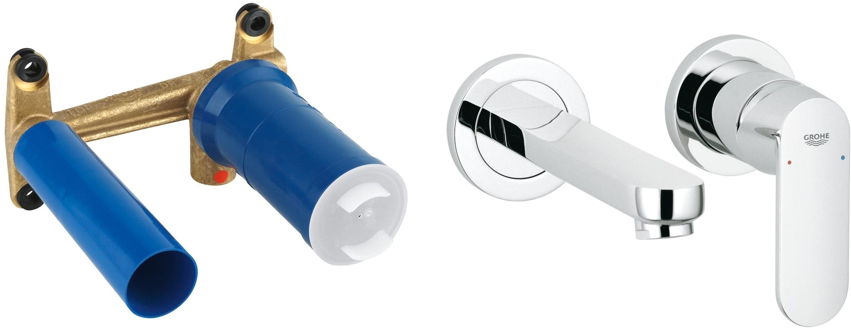 Zestaw Grohe Eurosmart Cosmopolitan bateria umywalkowa podtynkowa 2-otworowa kompletna chrom (19381000, 23571000) - Wysyłka w 24h